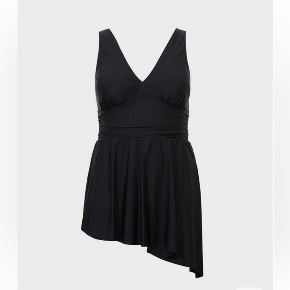 New! Torrid sz 3 Wireless Short Asymmetrical Bathing Swim‎ Suit Dress 3X